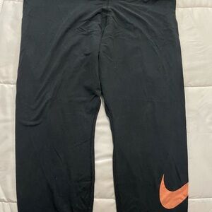 Nike Black Leggings with Orange Swoosh